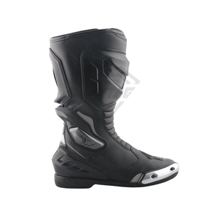 Moto Boots Mid-Calf PU Upper Rubber Outsole Zip Closure Abrasion Resistant All Seasons Solid Black Wholesale Rate OEM 2026 - Product Image 5