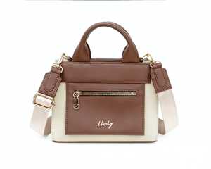 Sac à main rétro tendance en cuir PU avec coutures contrastées, grande capacité, sac seau, sac messager pour femme - Product Image 3