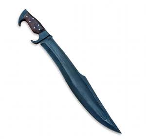 Couteau utilitaire artisanal en acier à haute teneur en carbone, finition oxyde noir, lame droite avec manche en noyer, OEM - Product Image 5