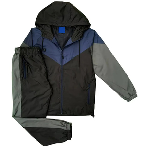 Custom Logo Printed Winter Waterproof Lightweight Cotton Windbreaker Men's <b>Track</b> <b>Suit</b> Set with 2 in 1 Design for Outdoor Use - Product Image 1