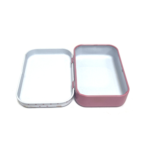 Tin <b>Box</b> Rectangle Hinge <b>Metal</b> Storage Case with Design Pink and Blue Color Lacquered Surface Offset Printing for Mystery <b>Box</b> - Product Image 4