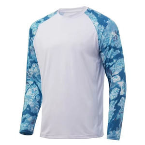 Custom Logo 100% Cotton Digital Print UPF 50+ Breathable Quick Dry Long Sleeve Pullover Fishing Jersey Shirts for Men - Product Image 1
