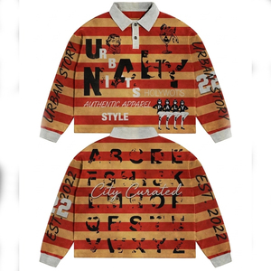 men's long sleeve polo <b>shirt</b> hockey print polo <b>shirt</b> hockey photo print <b>shirt</b> maroon black striped polo men's casual polo <b>shirt</b> - Product Image 6