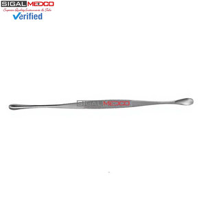 Cuchara pequeña de acero inoxidable de 9.5 pulgadas con doble extremo, instrumento quirúrgico reutilizable de grado médico, cureta de precisión - Product Image 5