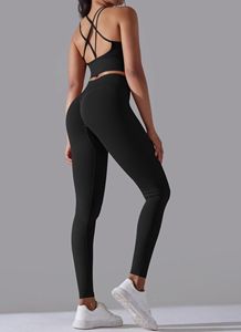 2024 Yoga Leggings Set with Push up Sports Bra & <b>Romper</b> Tight Stretch Elastic Waist Lightweight Spandex/Polyester for <b>Women</b> - Product Image 5
