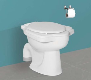 โถสุขภัณฑ์แบบตั้งพื้นทรงโมเดิร์น Anglo P & S TRAP แบบสองช่องระบายน้ำ  วัสดุเซรามิก  แบบชิ้นเดียว ระบบ Dual-Flush - Product Image 1