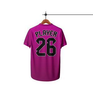 Maillot de football personnalisé LUUK, violet, imprimé par sublimation, col rond, manches courtes, évacuation de l'humidité, vêtements unisexes pour adultes - Product Image 2