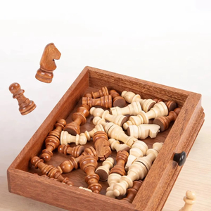 ILAHI's Eco-Friendly Rustic Polished Rectangle <b>Chess</b> <b>Board</b> Game 100% Handmade Pure Wood Animal/Love Style Customized Size <b>Chess</b> - Product Image 1