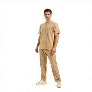 Custom <b>Logo</b> Design Heavy Weight Men's Plus Size 100% Cotton Solid Knitted Regular Fit Casual T-Shirt - Product Image 2