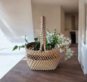 Cesta de Almacenamiento Circular Multifuncional Ecowoodies Ecológica, Tejida en Bambú con Asa, Estilo Moderno, Decoración para el Hogar, Forma de Cuenco, Regalo - Product Image 1