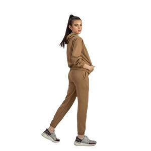 Trendy Women Soft Cotton Fleece 2 Piece Hoodie and Jogger Pants <b>Tracksuit</b> Set with Front Logo Winter Casual Activewear - Product Image 6