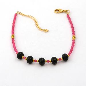 Apatite สร้อยข้อมือเล็กๆเหลี่ยมเพชรพลอยลูกปัดเครื่องประดับอัญมณีทองชุบก้ามกรามกรงเล็บสร้อยข้อมือผู้หญิงสร้อยข้อมือ - Product Image 5