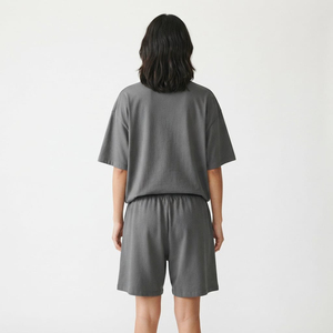 Top Casual <b>Set</b> Cotton Oversized T-Shirt Shorts Vest Shorts Wholesale Price High Quality Custom Logo Women's <b>Twin</b> <b>Set</b> Two Piece - Product Image 2