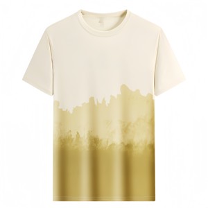 เสื้อยืดคอกลมแขนสั้นผู้ชายสีน้ำเงินไล่เฉดลายพิมพ์แบบระเหิด ผ้าถักโพลีเอสเตอร์ 100% ระบายอากาศได้ดี ทรงปกติ - Product Image 5