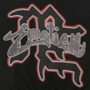Sudadera con Capucha MIXED EMOTION, Estilo Urbano Hip-Hop Oscuro, con Letras de Diamantes de Imitación en la Parte Delantera, para Hombre, 100% Poliéster Ecológico - Product Image 5
