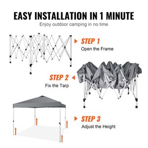 Tenda a baldacchino pop-up 3x3 m (10x10 ft) in PU 250D argentato impermeabile, portatile con borsa a rotelle e sacchi di sabbia - Product Image 4