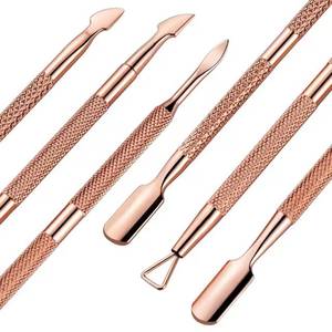 Dual-End Metal <b>Nail</b> Cuticle Pusher Tool Set Reusable Double Head Manicure Salon Grade - Product Image 2