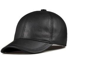 Gorras de Béisbol de Diseño Nuevo, de Cuero Genuino, Hechas a Medida, Gorras de Béisbol de Cuero Negro Ajustadas, Servicio OEM a Precios Económicos - Product Image 6