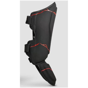 Protège-tibias de football en cuir PU à prix de gros, avec cadre en acier carbone, protection complète, ajustables, respirants, OEM - Product Image 4