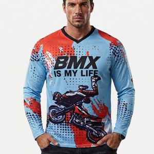 Vêtements de VTT à manches longues en gros, maillot de descente personnalisé, maillot de cyclisme pour hommes, maillot de motocross - Product Image 4