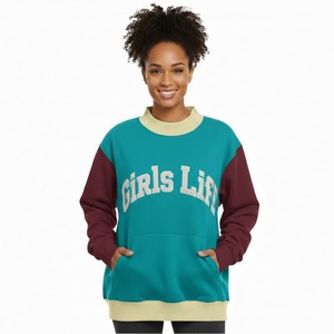 Sudadera de punto extragrande para mujer, con cuello simulado y estampado, estilo urbano, mezcla de algodón, suave, duradera, transpirable y ecológica para invierno. - Product Image 5