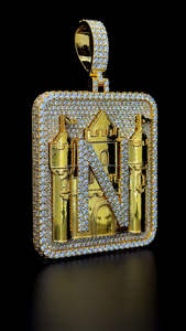 Joyería fina de plata 925 con logotipo personalizado para hombre, colgante de placa de identificación con incrustaciones de diamantes elegantes, probador de pases de estilo HipHop - Product Image 2