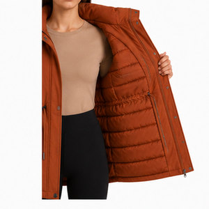 Women's Long Hooded Parka <b>Jacket</b> featuring <b>Warm</b> Fleece Interior, <b>Waterproof</b> Windproof Fabric and Modern Slim Fit Winter Fashion - Product Image 6