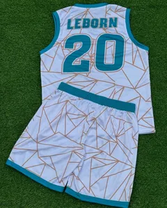 Tenues de basket-ball personnalisées Sibrin |   Maillots d'équipe, shorts, logos, numéros |   Sublimé 100% polyester anti-UV respirant - Product Image 3