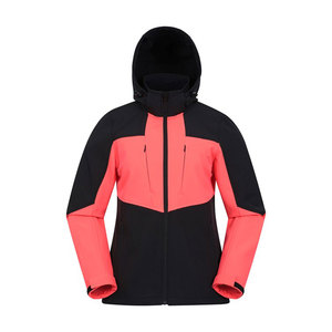 Vestes softshell pour femmes sur mesure, à panneaux de couleur, coupe-vent, fermeture éclair, respirantes, pour la randonnée - Product Image 1