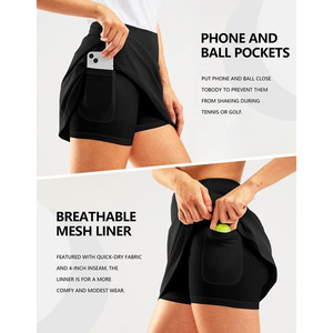 Women's Custom Logo One Piece Tennis <b>Skirts</b> Breathable Design Made High Waist Fitness Yoga <b>Skirts</b> For Women - Product Image 4