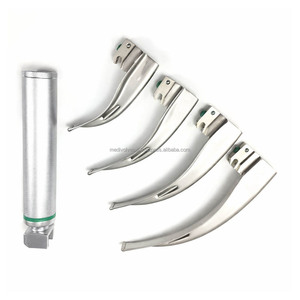 Set de Laringoscopio de Fibra Óptica de Acero Inoxidable Macintosh con 4 Hojas Curvas Veterinarias ORL CE OEM ODM Medivolve MI-600131 - Product Image 5