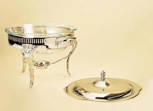 Round Stainless Steel Chafer Food Warmer with Lid and Fuel Base for Restaurant Use At Best Price - Product Image 2