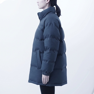 Abrigo largo acolchado con capucha para mujer, chaqueta de burbujas cálida para invierno - Product Image 6