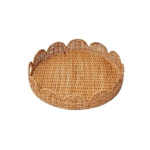 Plateau de service tissé en osier de fruits en rotin plateau de service de fruits d'eau tressée servant plateau de rotin tissé vente chaude de l'Inde - Product Image 1
