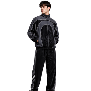 Custom <b>Men</b> Nylon Tracksuit Lightweight Waterproof Windbreaker <b>Jacket</b> and Pants Sportswear OEM ODM Wholesale Manufacturer - Product Image 1