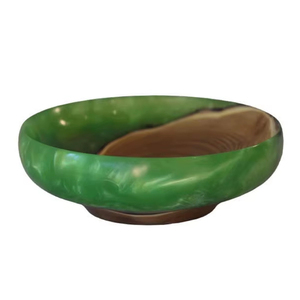 Fabulous Modern Coastal Style Eco-Friendly Washable Home Decor <b>Large</b> <b>Bowl</b> for Green Color Top Polished Epoxy Resin Wood <b>Bowl</b> - Product Image 1