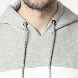 Sudadera con capucha para hombre, estilo con bolsillos tipo canguro, panel blanco en la parte delantera, mangas regulares con cordón y capucha, precio al por mayor. - Product Image 2
