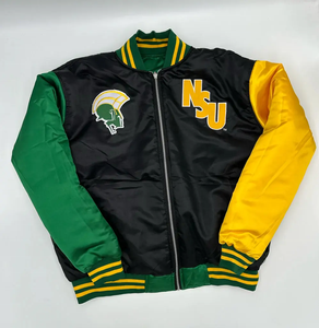 Chaqueta Bomber de satén Reversible NORFOLK STATE, sublimación personalizable, tela tejida transpirable, cuello con capucha, ropa de invierno Unisex - Product Image 2