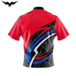 Chemises de bowling imprimées de bonne qualité à manches courtes 100% polyester unisexe respirantes anti-humidité séchage rapide - Product Image 2