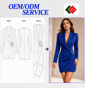 Robe de soirée sirène à manches longues et col en V en mousseline unie et pailletée pour femme, idéale pour le bureau - Nouvelle collection en gros - Product Image 5