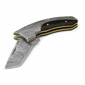 Burraq OEM Custom Handmade Damascus Steel Pocket Knife <b>Clip</b> Point Blade Beautiful Handle Leather Sheath for Gifts Outdoor - Product Image 2