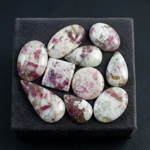 Piedras Preciosas Sueltas de Cuarzo, Turmalina y Rubí Natural de Alta Calidad, en Diversas Formas y con Reverso Plano, de 1-2 Pulgadas, Venta al Por Mayor para Fabricantes - Product Image 2