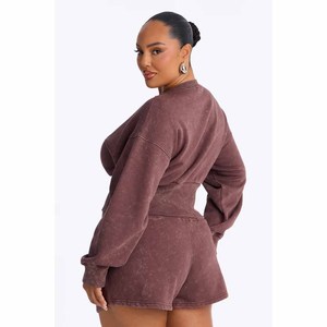 Survêtements personnalisés pour femmes, ensemble sweat-shirt et short, haut court et short, ensemble 2 pièces, ensemble de vêtements - Product Image 3