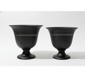 Jardinière en aluminium chromé – Urnes sur piédestal élégantes pour une décoration de luxe traditionnelle, idéales pour les grands espaces de jardin et les entrées majestueuses - Product Image 2