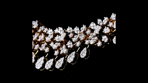 Bridal Illusion Setting <b>Necklace</b> with Lab Grown Diamonds Designer Wedding <b>Statement</b> <b>Necklace</b> Rose Gold Finish Party Jewelry - Product Image 6