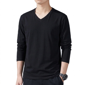 Premium Soft Cotton <b>Long</b> Sleeve Loose Fit Men's <b>T</b> <b>Shirt</b> Comfortable Breathable Formal Everyday Clothing Factory OEM - Product Image 1