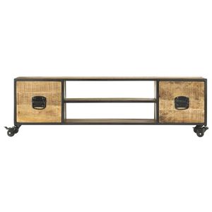 Supporto TV Mango in legno massello 51.2 \ "x11.8 \" x15.4 \ "-supporti TV eleganti e durevoli - Product Image 2