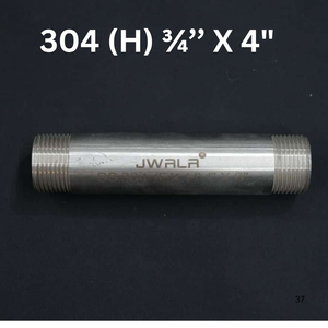 Conector de Tubería de Acero Inoxidable 304 de 3/4 Pulgadas con Rosca Macho, Resistente a la Corrosión, de 4 Pulgadas de Largo, para Sistemas de Agua, Aceite y Fluidos - Product Image 1