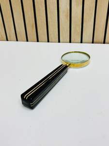 Loupe antique en laiton de 2,5 pouces, fabriquée à la main, durable, avec poignée en résine design |   Lentille de lecture et d'inspection portative moderne - Product Image 3