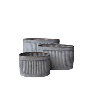 Pots à fleurs décoratifs de jardin en métal de haute qualité, ronds et ovales, bacs en étain galvanisé pour la maison - Product Image 4